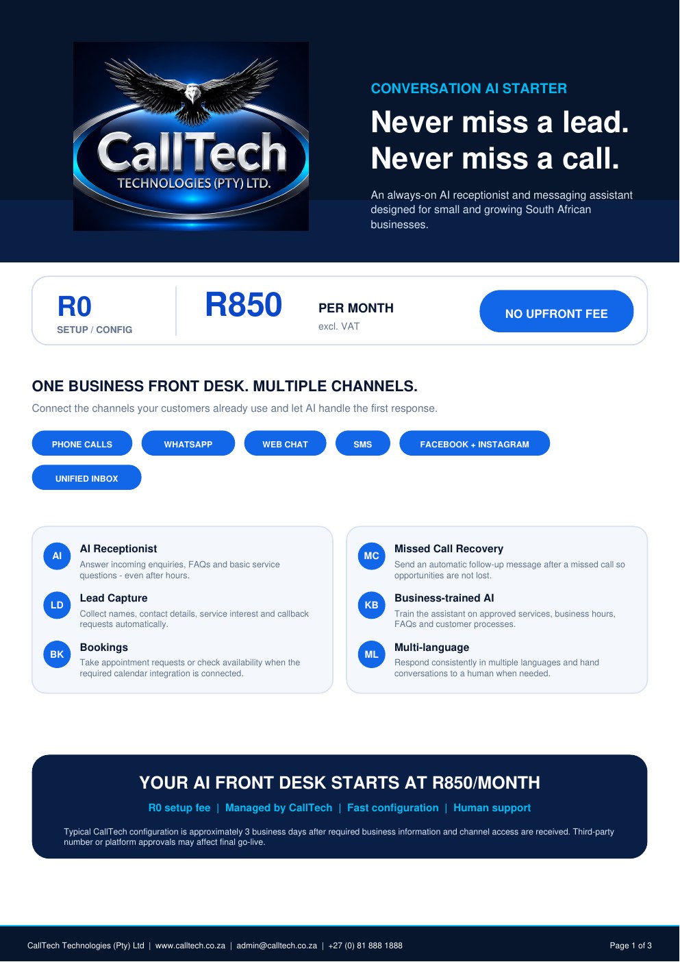 CallTech Conversation AI Starter offer cover
